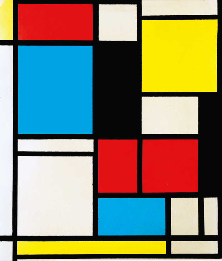  皮特·蒙德里安 Piet Mondrian ——红黄蓝组成的石版画1